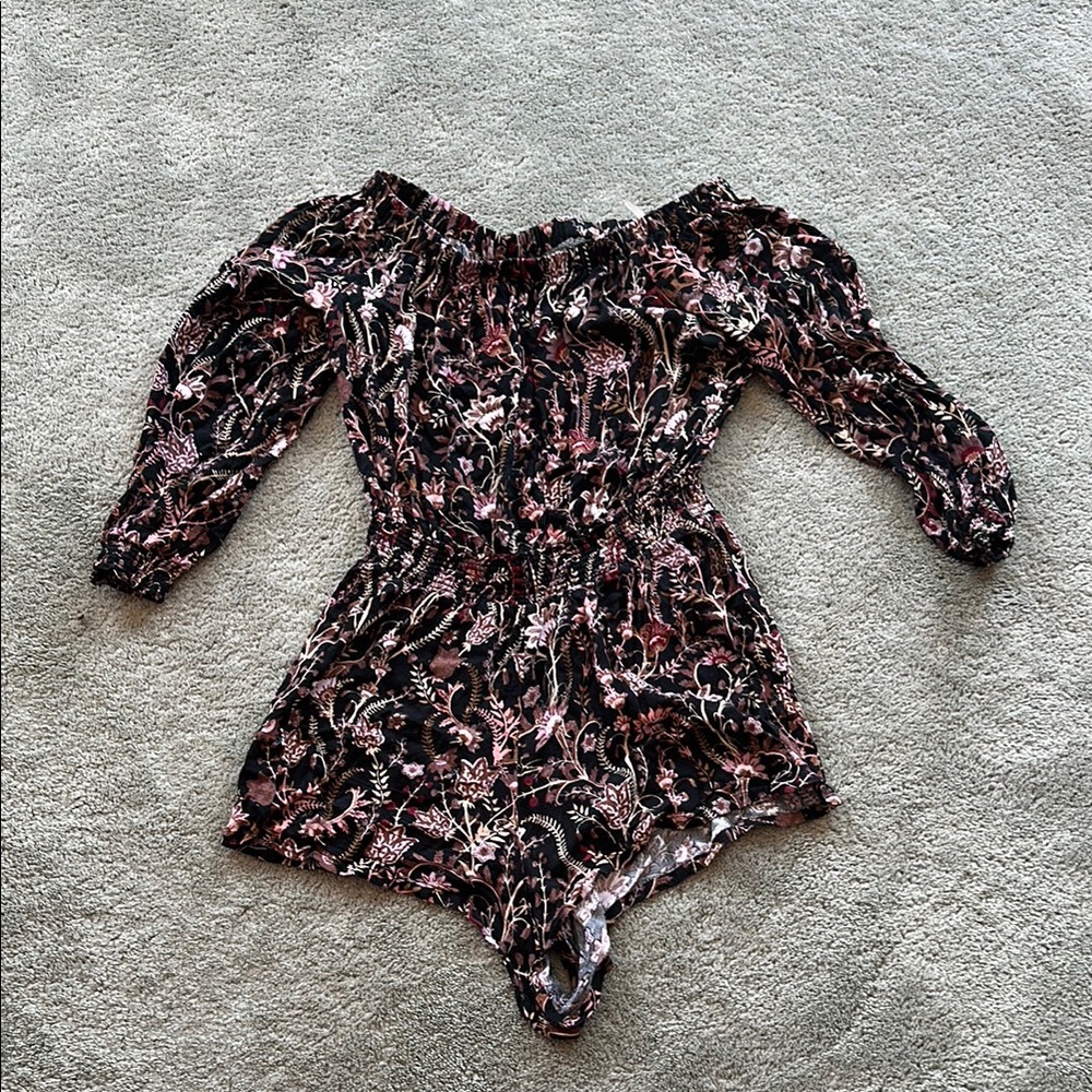 Free People Floral Off-Shoulder Romper